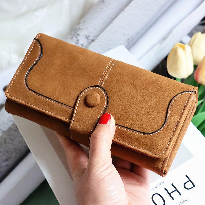 2025 Korean Style Retro Long Zipper Wallet - Women's Frosted Purse & Phone Holder