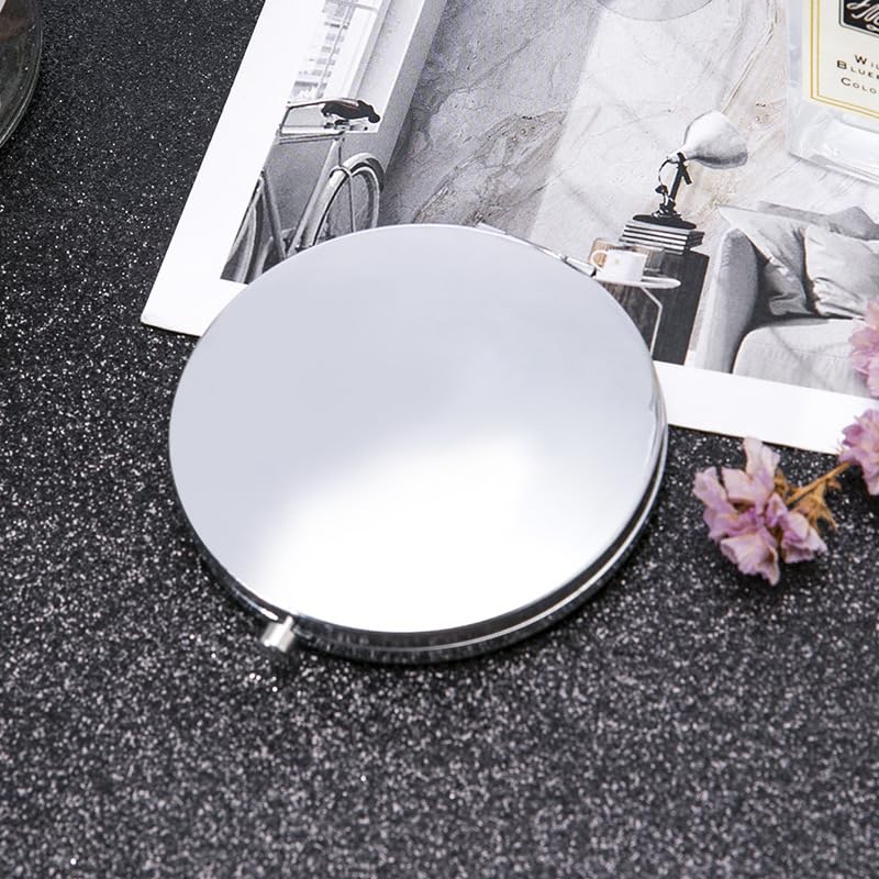 Foldable Compact Gift for Female White 60th Entrance Respect for the Aged and [wuxichiyan] Mirror, Double-Sided, Portable, Women, Friends,