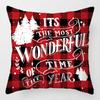 Christmas red and black plaid pillow cover printed cushion cover living room sofa decoration festive letters elk snowflake model