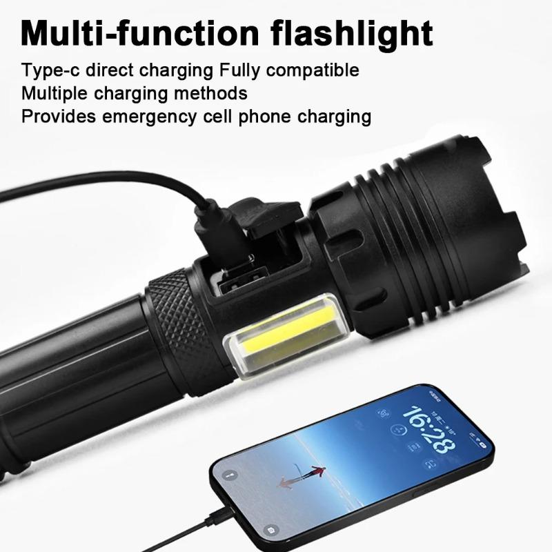 5000LM XHP50 Powerful Led Flashlight High Power Torch Light Rechargeable Tactical Flashlight 18650 Usb Camping Lamp