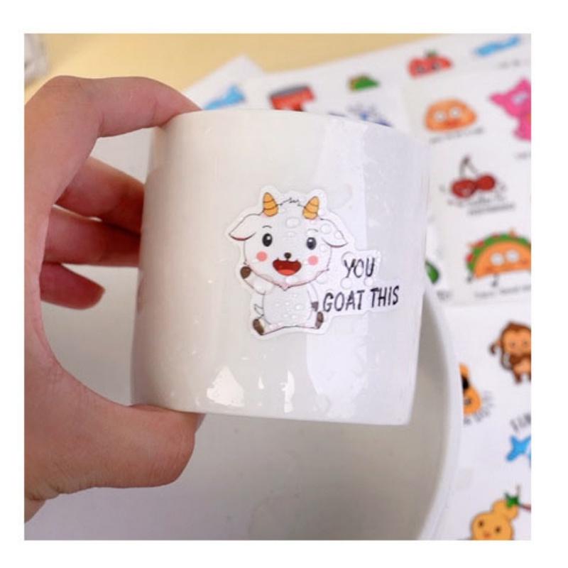 80Pcs Cute Animal Fruit Stickers Fun Encouragement Reward Stickers Teachers, Children Party Favors Scrapbook Decoration Waterproof Vinyl