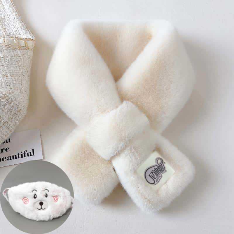 Snood de iarnă pentru femei din blană artificială de iepure - Rezistent la frig, rezistent la vânt, călduros, drăguț și versatil.