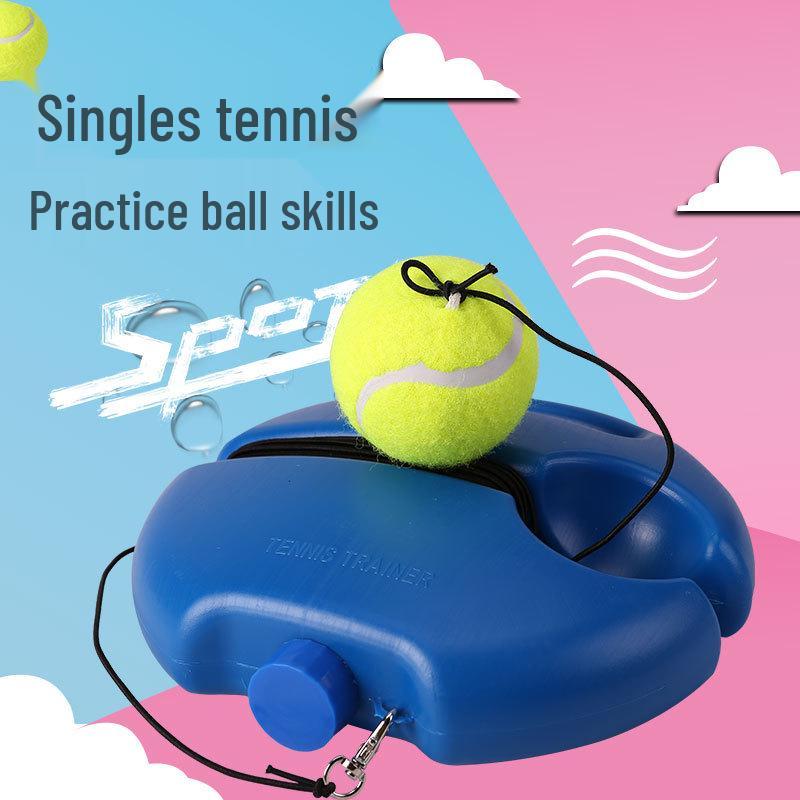 Tennis Trainer with Rebound Base and String for Solo Practice