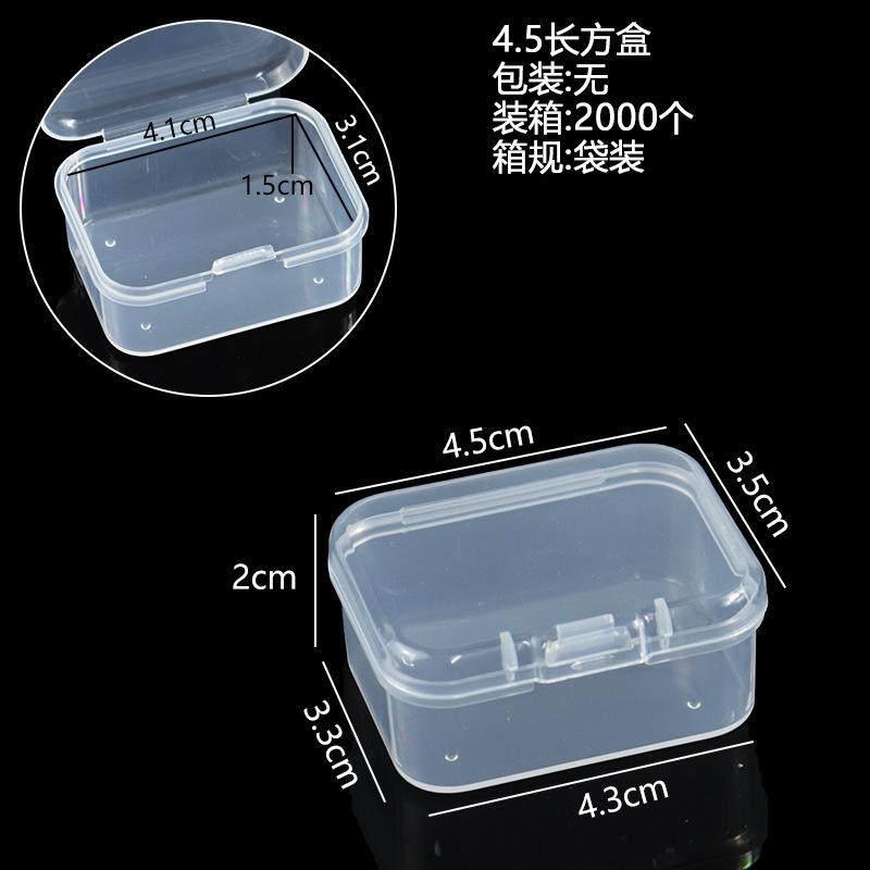 1 Piece Square PP Plastic Box Rectangular Storage Transparent Flip Cover Storage Parts Multifunctional Product Jewelry Packaging