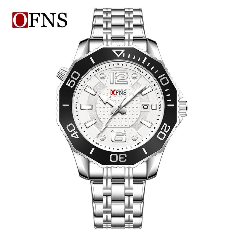 Oufanni Men's Rotating Bezel Quartz Watch - Waterproof, Douyin Style, High-Value with Single Calendar