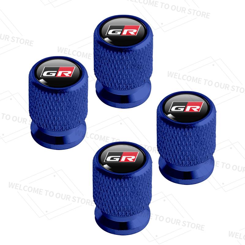 For Toyota ad114pcs/1set For Toyota GR Logo Yaris Levin Hilux Prado Prius Highlander Car Valve Caps Wheel Tires Air Tyre Stem Protective Cover TDX1