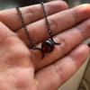 Moon Goddess Necklace With Purple Crystal Alloy Pendant For Party Wear