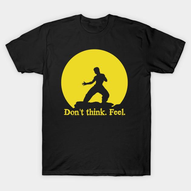 

Men Black Print T-shirt Don T Think. Feel! No-Cut Transfer Paper Print Cotton Tshirt 4XL чорний