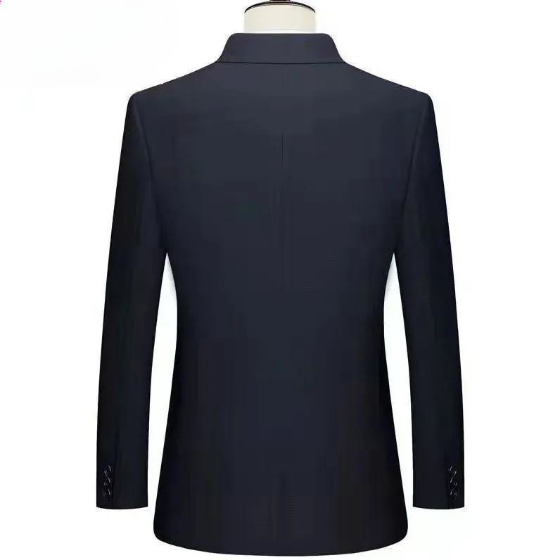 Men's Basic Style 2-Piece Suit: Solid Color Casual & Business Two-Button Blazer with Trousers
