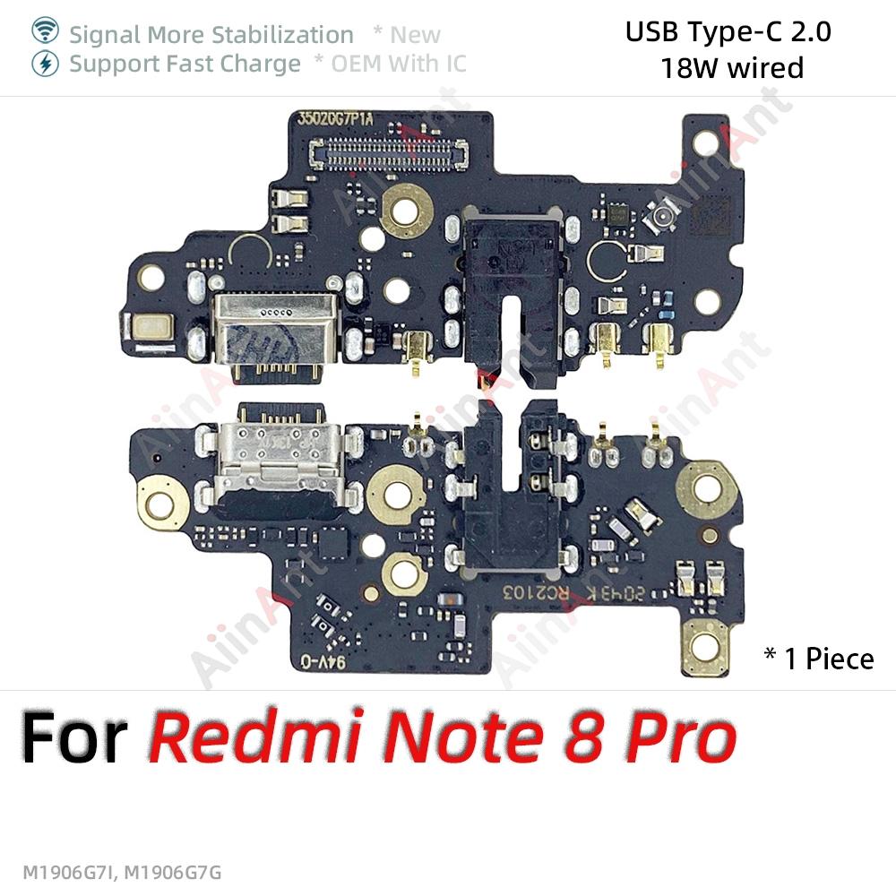 Aiinant Bottom USB Charger Board Dock Connector Charging Port Flex Cable For Xiaomi Redmi Note 6 7 8 9 7A 9A 9T 8T 9S Pro Plus