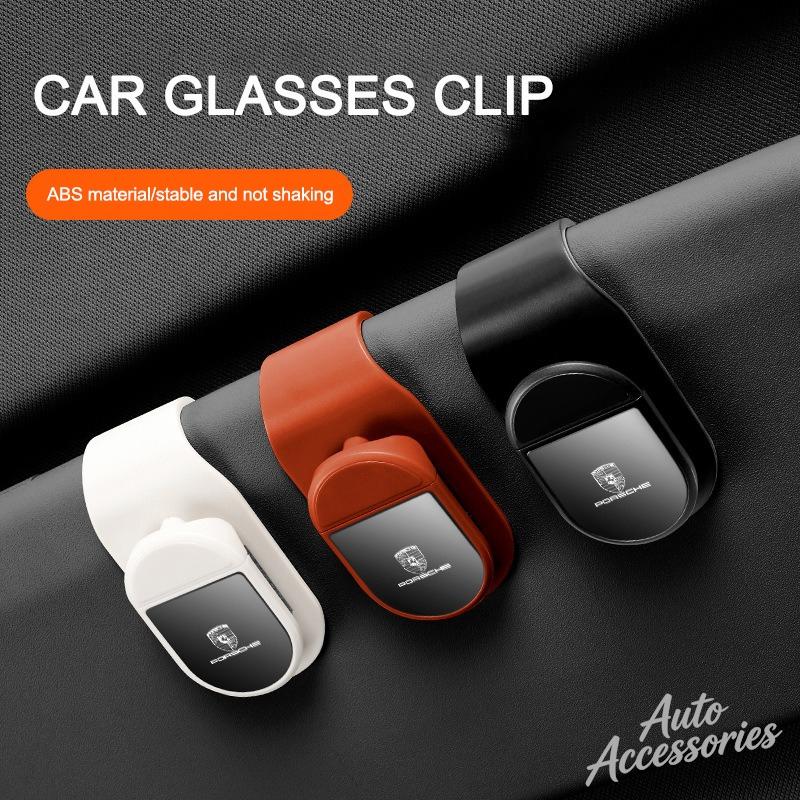 Car Glasses Clip For Porsche Cayenne Panamera Macan 911 718 Taycan Boxster Cayman 918 Sunglasses Holder Eyeglasses Storage Clip QF9
