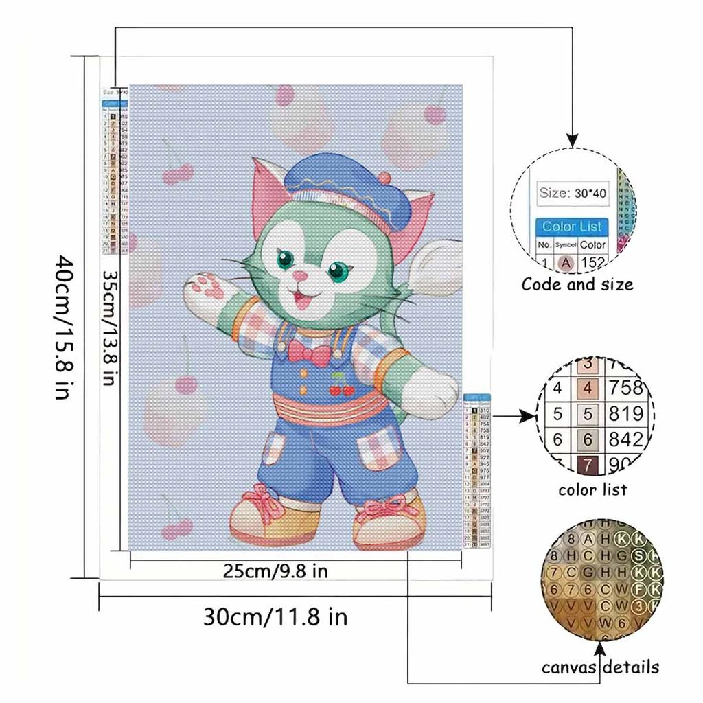 DIY Diamond Painting Cute Little Cat Cross Stitch Kit Mosaic Art Diamond Painting Full Circle Diamond Home Decoration
