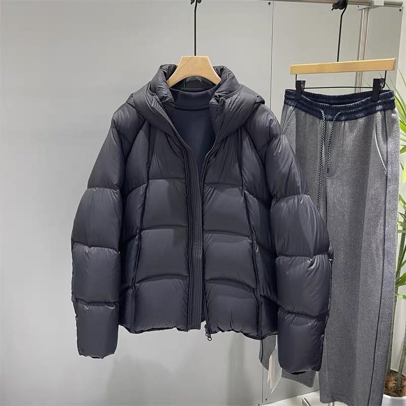 Mens Down Puffer Jacket Winter Warmth Thick Hooded Duck Coat Casual Fashion