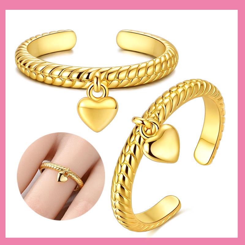 Copper Original Golden Heart Snake Bone Ring Women'S Anniversary Gift Engagement Rings For Women Mens Jewelry