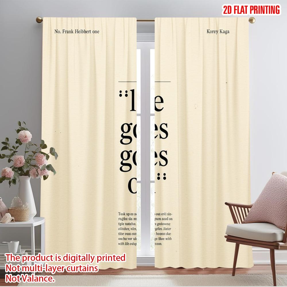 

2 шт. 2D плоская печать Занавеска Жизнь продолжается Полиэстер Без электричества Сезонная вечеринка и праздничный декор Идеально для настенного искусства 52.50×116.00 CM 2pcs