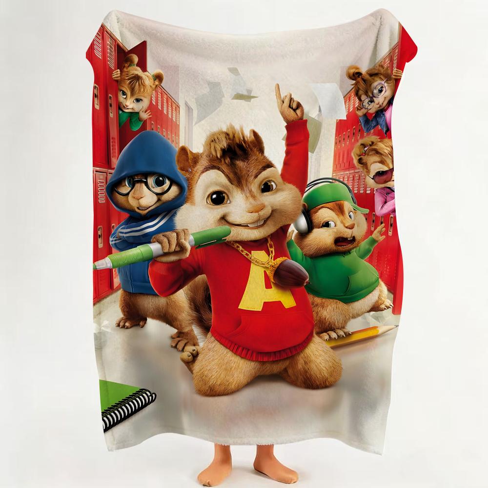 Movie A Alvin A And T The C Chipmunks Throw Flannel Throw Blanket Suitable for Sofa,Living Room,Bedroom