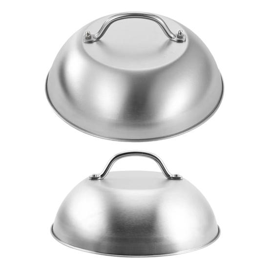 Stainless Steel Pot Lid with Handle Heat Concentration for Even Cooking Cheese Melting Dome Splatter Guard Griddle Accessory