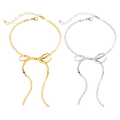 Beautiful Bowknot Anklet Adornment Elegant Long Anklet Chain Accessory Adjustable Chain Anklet Bracelet for Women