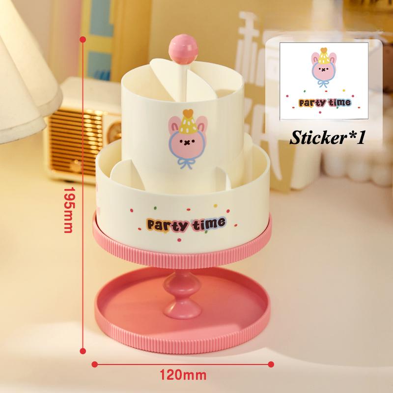 Cartoon Puppy Pen Holder Storage Box with Free Stickers INS Style Large Capacity Rotatable Storage Box for Students Desktop New