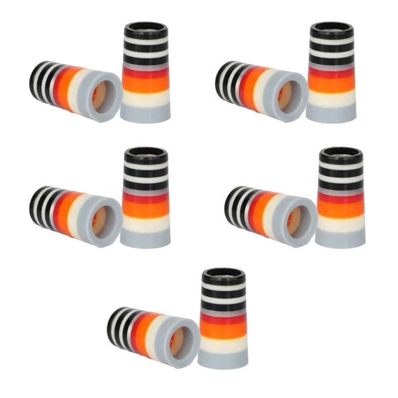 10Pcs Professional Golfing Iron Ferrules for 0.35Inch Tapered Parallel Shafts Colorful Striped Golfing Tapered Ferrules 69HD