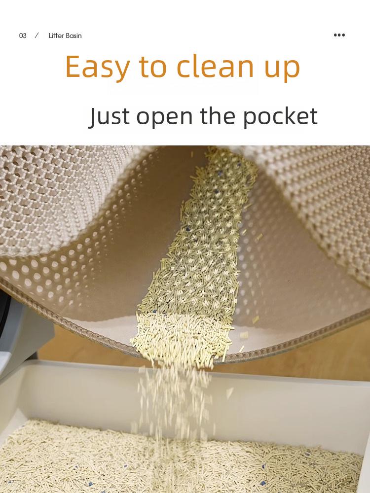 Large Double-Layer EVA Cat Litter Mat - Scratch-Resistant, Washable, and Wear-Resistant Cat Sand Control Mat