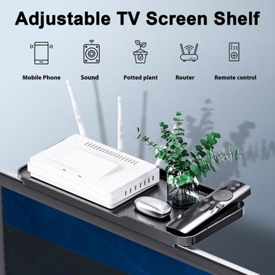 1/2Pcs Universal TV Top Shelf Router Organizer Strong Load-bearing Easy To Install Adjustable Monitor Top Shelf TV Top Storage Bracket