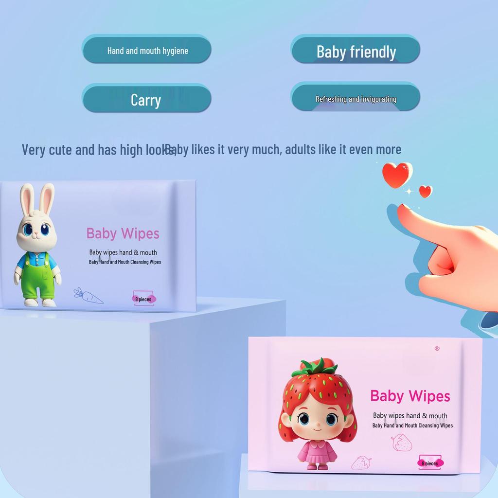 Mini Reise-Baby-Feuchttücher - Tragbare Reinigungstücher in kleiner Packung
