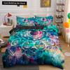 Psychedelic Boho Luxury Bedding Set 2/3PCS with Pillowcase King Mandala Duvet Cover Queen Comforter Cover Polyester Quilt Cover
