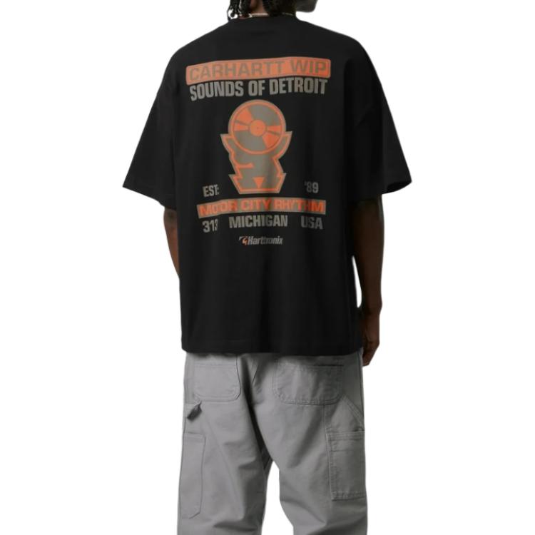 Carhartt WIP Logo Printed Loose Fit Crew Neck T-Shirt Men tops Black I034395-89-XX