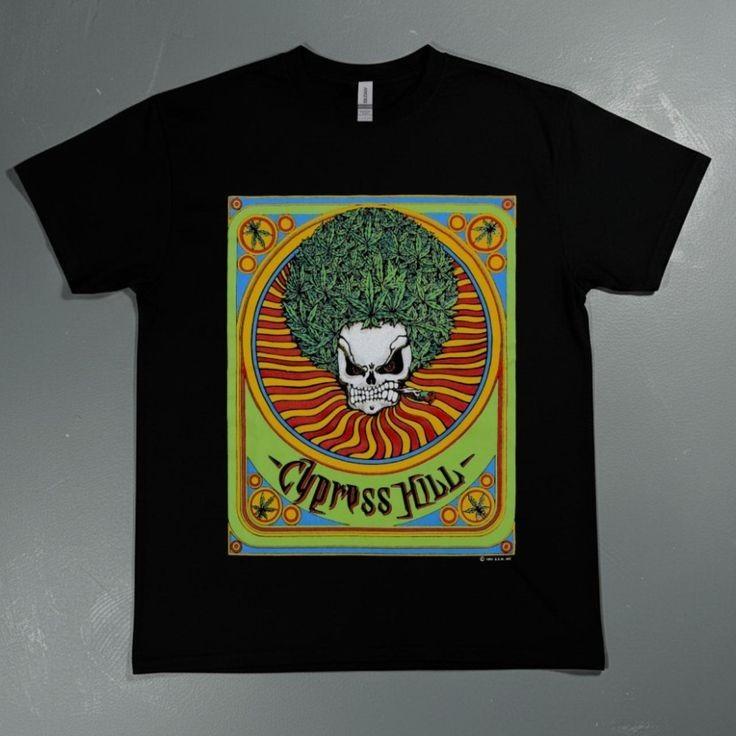 

Винтажный дизайн Футболка с психоделическим черепом Cypress Hill BL795 Унисекс Футболка XL