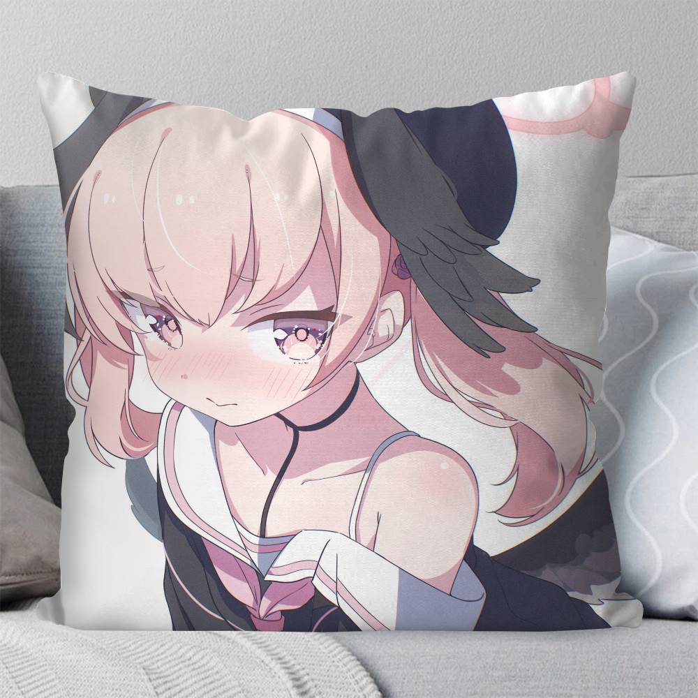 Shimoe Koharu Anime Game BBlue Archive Pillow Case Fashion Square Pillowcase Bedroom Sofa Room Ins Decoration Leisure