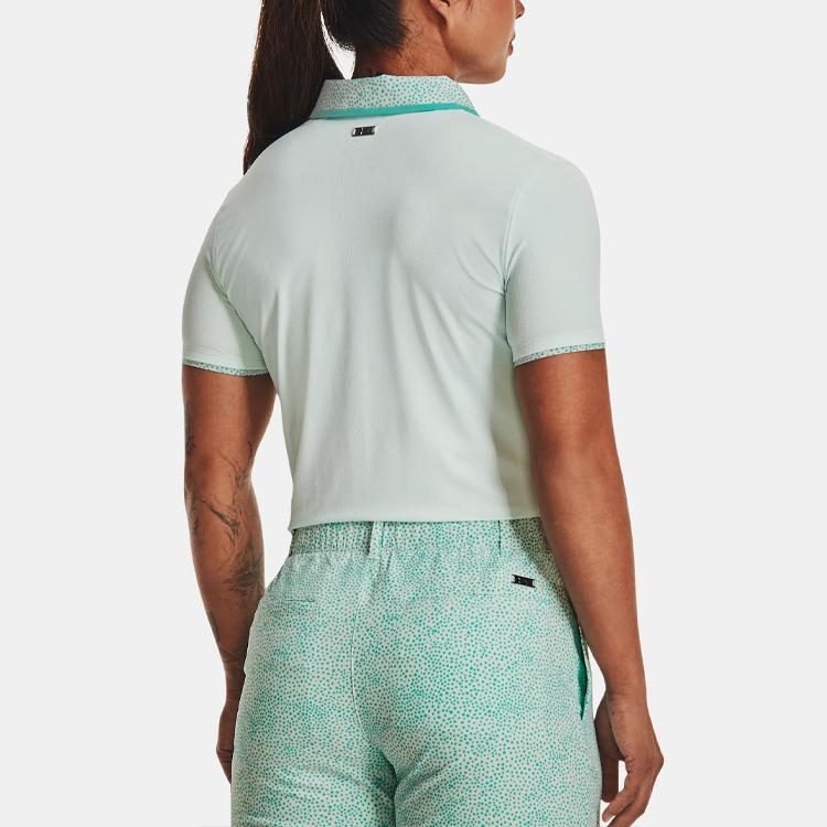 Under Armour Solid Color Polo Shirt Women Tops Sea-Mist-Green 1370132-936