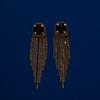 Stream Long Tassel Black Diamond Earrings Multi-Layer Flower Earrings Women'S Fresh Ear Jewelry Holiday Gift Pendant Exquisite
