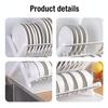 Double Layer Kitchen Dish Rack Foldable No Installation Drainage Storage Utensil Organizer