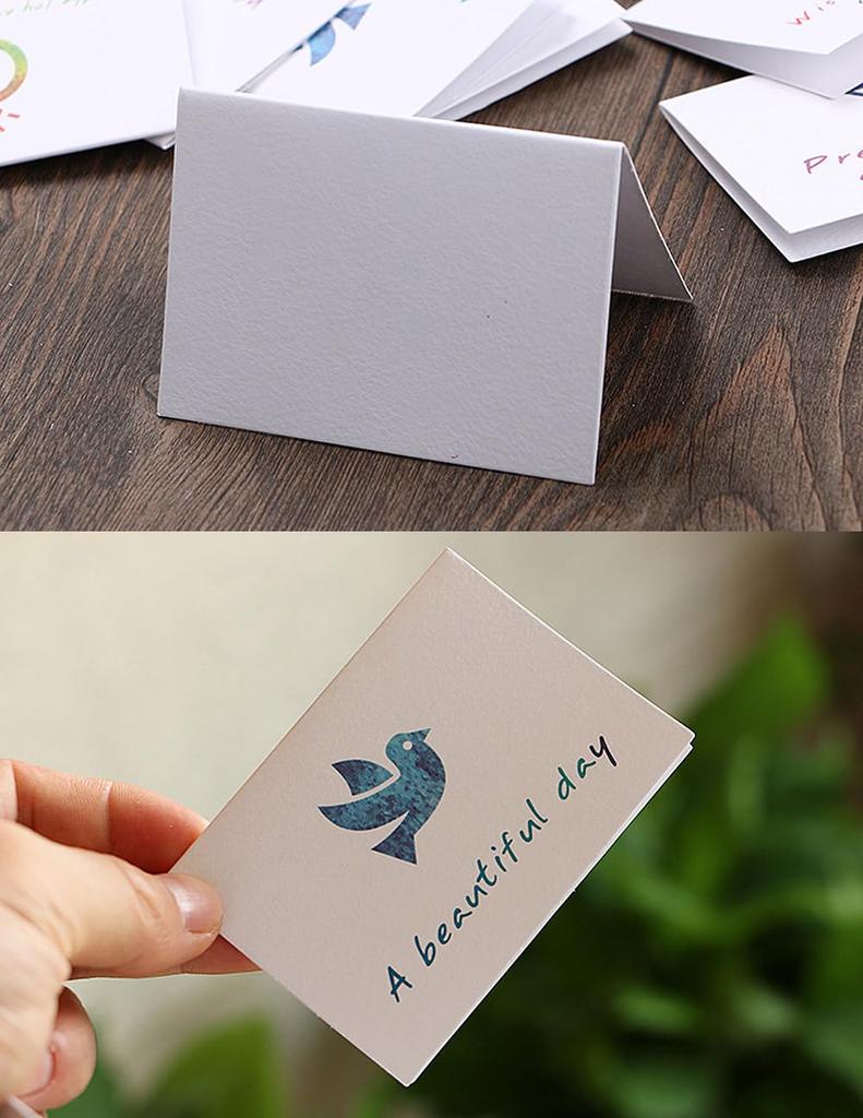 moin moin Message 90 Cards Large Capacity Colorful Stamps with Watercolor and Simple White Mini Cards for and Presents with and Animals Cards, (9