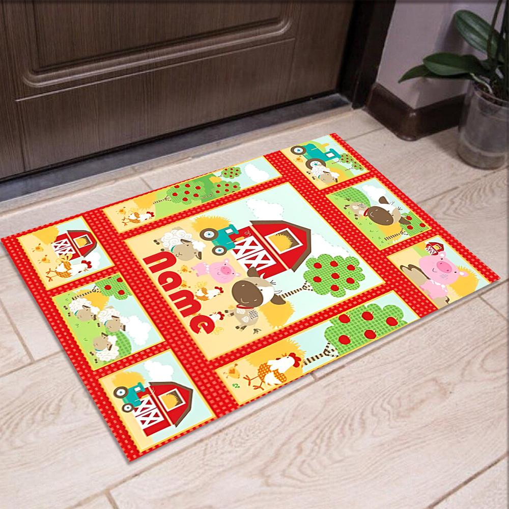 Custom Name Animals Printed Carpet,Rug for Office Chair Living Room Bedroom Kitchen Room Decor Gifts.