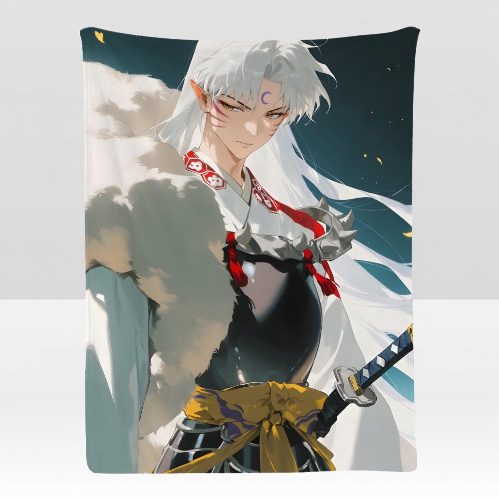 Anime Inu Yasha Weiche Flanelldecke für Bett Schlafzimmer Sofa Picknick Überwurf Hautfreundlich Atmungsaktiv Geschenk Decke