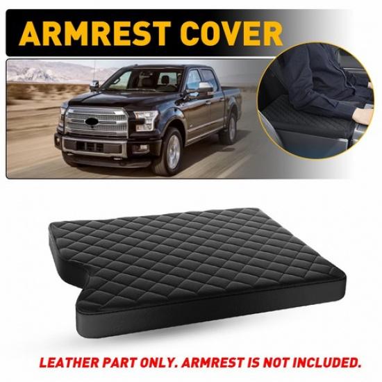 Fit Ford F150 2015- Jump Seat Center Console Lid Armrest Cover Pad Black EXV
