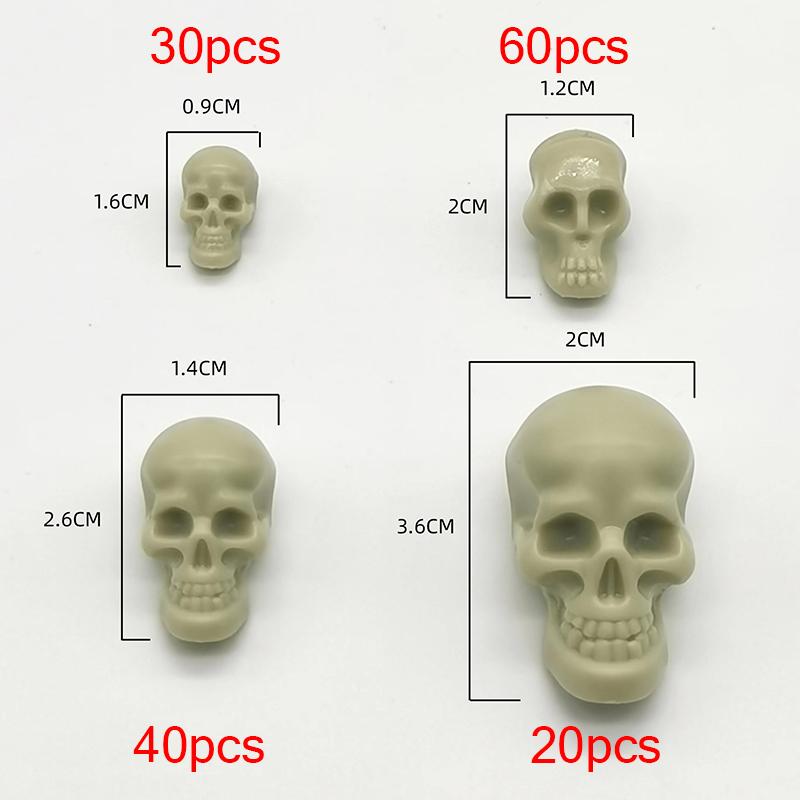 150Pcs Mini Skull Model Creative Halloween Skull Heads Flower Pot Table Decor