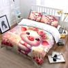 Romantic Floral Pig Themed Set Exquisite Three-Piece Bedding Set Gift For Kids And Adults