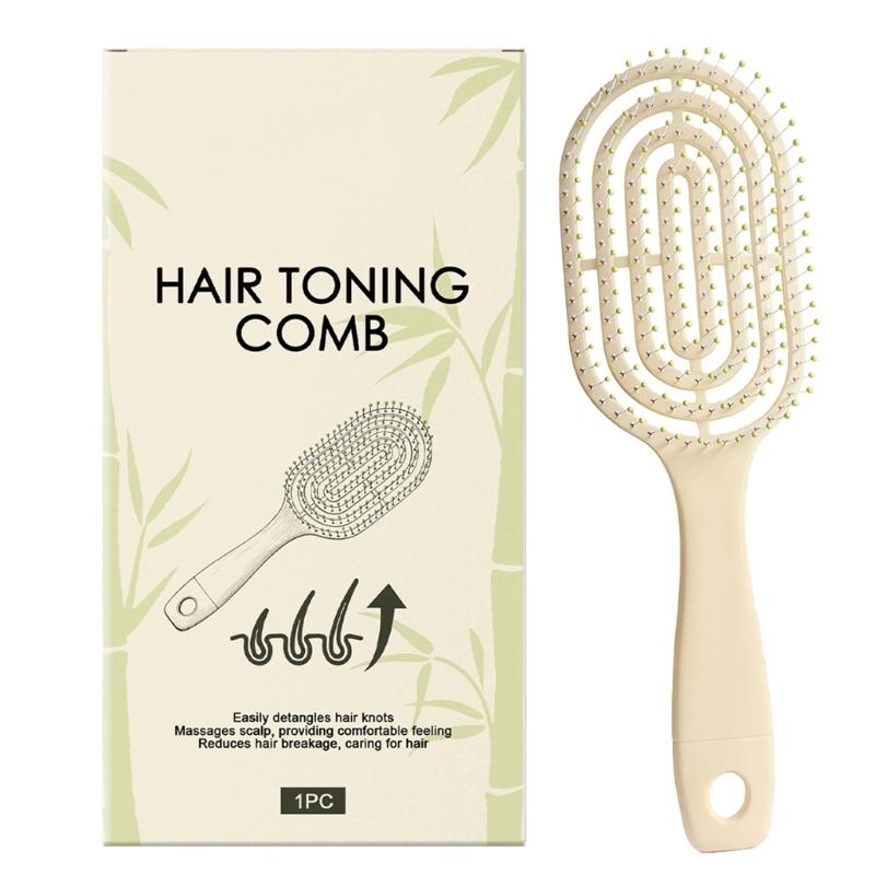 

AntiStatic Plastic Hair Comb Comfortable Ergonomic Handle Straight Hair Massage Hairbrush for Easy Styling Frizz Control 1