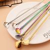 6Pcs Reusable Stainless Steel Spoon Straws, Long Handle Drinking Spoon Straws for Ice Cream Sundaes, Coffee, Cold Drink, Iced Tea