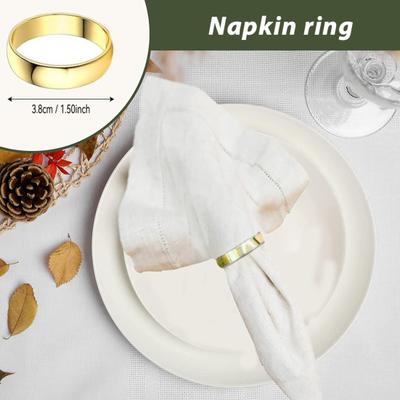 6/12 Stück Goldene Serviettenringe Metall Kreis Design Serviettenhalter Schnallen Familienessen Hochzeitsfeier Tischdekoration