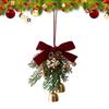 Velvet Bow Christmas Pendant Pinecone Bell Xmas Tree Hanging Ornament Christmas Home Door Handle Hanging New Year Decor