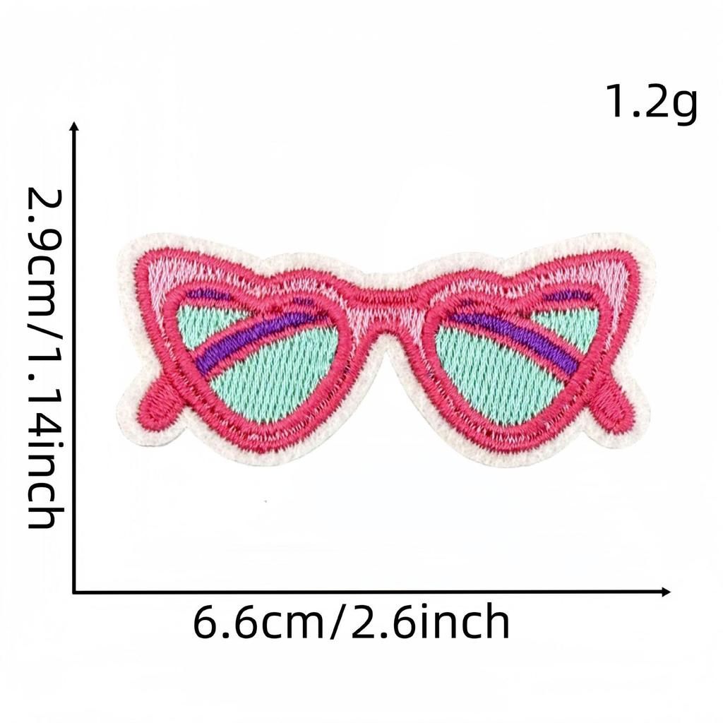 Cartoon Pink Series Embroidered Patch Bowknot Flower Applique Clothing Accessories with Hot Melt Adhesive