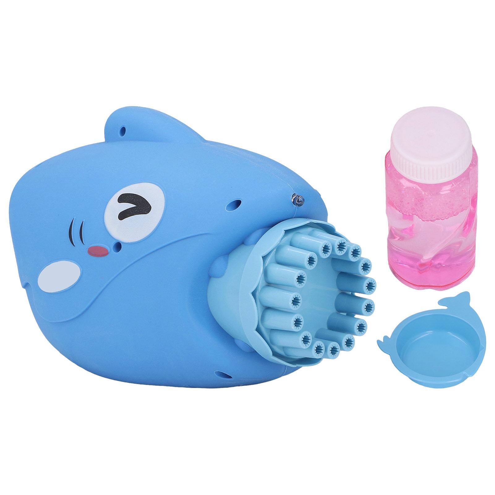 

Kids Bubble Maker Toy Cooling Fan 15 Holes Fish Shaped Electric Bubble Machine for Outdoor