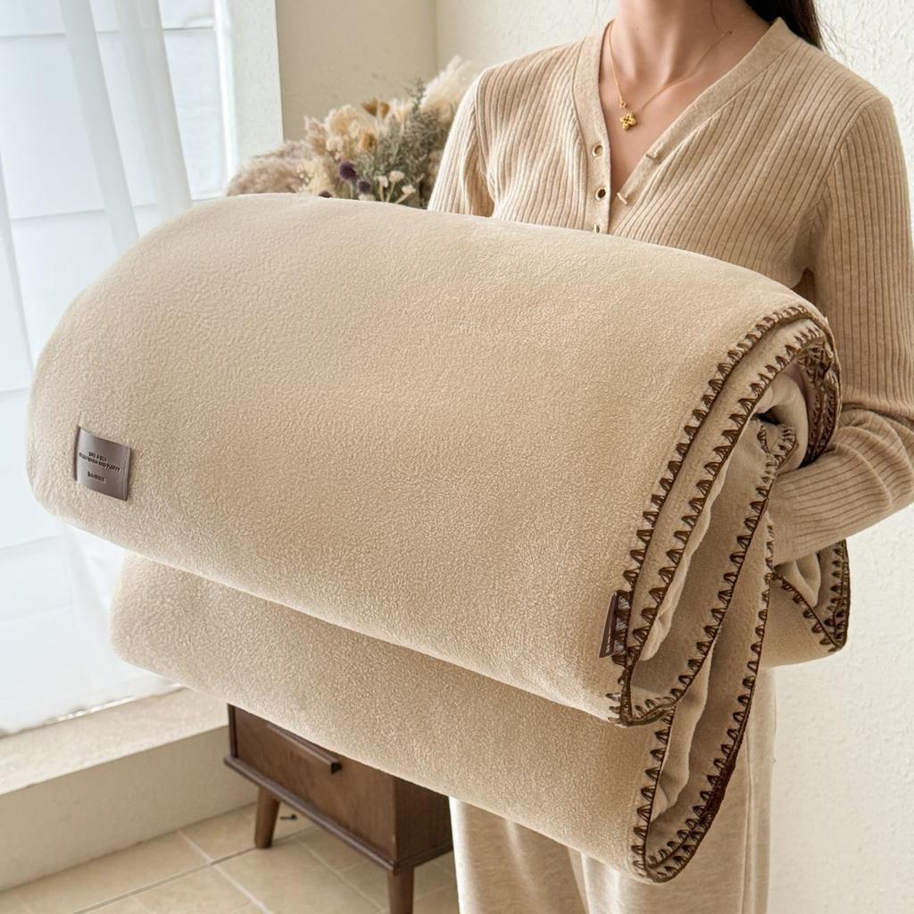 Premium Camel Hair Texture Blanket Lightweight Polyester Fiber All Season Sofa Throw Office Nap Scarf Air Conditioner Blanket