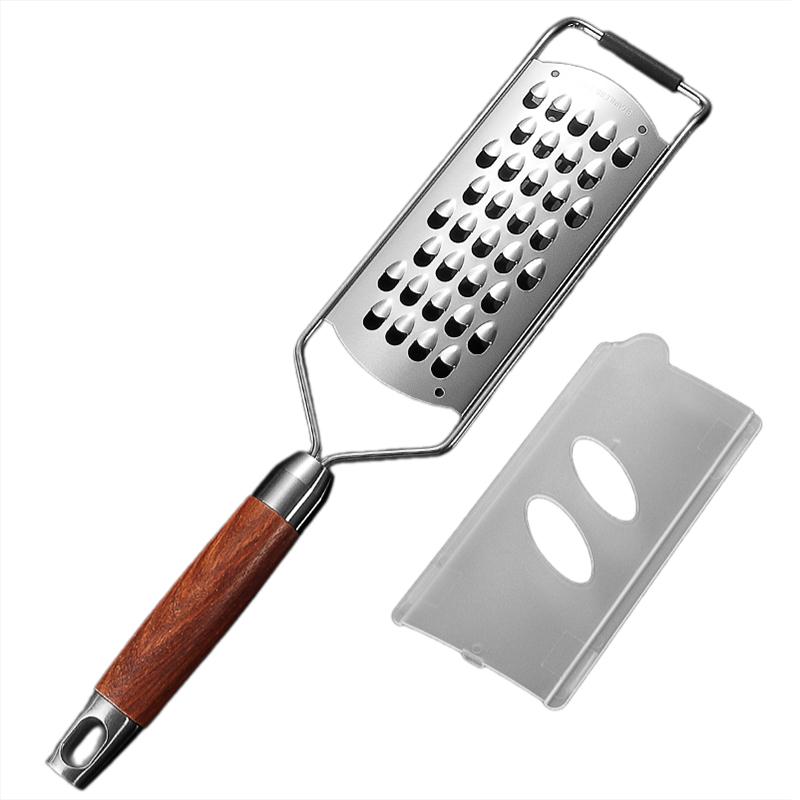 Lemon Zester With Fine Blades Lightweight Cheese/Vegetable Grater Solid Wood Handle Design - Rust-Resistant Durable