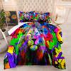 Feather Silk Cotton Quilt Lion Animal Colorful Quilt Core Quilt Cover Three-piece Set