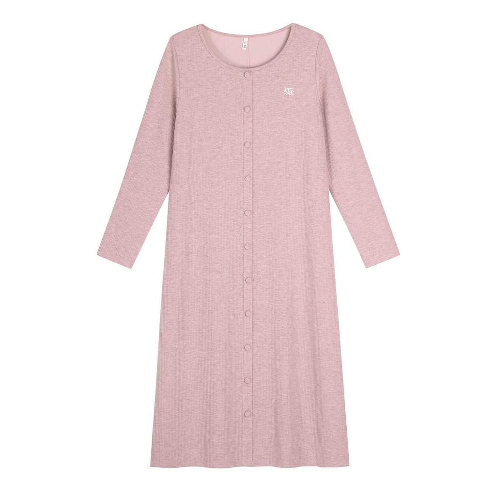 Stylish Plus Size Pink Knitted Dress – Slimming & Elegant Spring Wear (Style 65101)